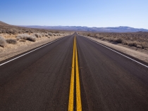 Endless blacktop near Walker Pass