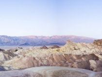 Moonlit Panamint Range and Golden Canyon from Zabriskie Point
