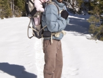 Sam and Lilia snowshoeing at Black Springs