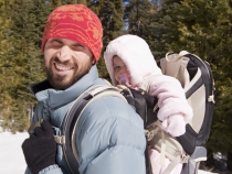 Sam and Lilia snowshoeing at Black Springs