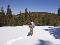 Sam and Lilia snowshoeing at Black Springs