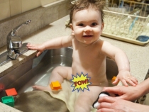 Bath time at the cabin