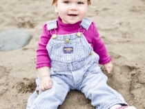 Lilia happy as a pig in mud at China Cove