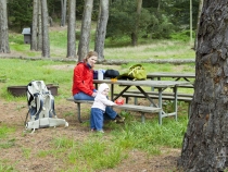Lisa and Lilia having lunch at Kirby Cove