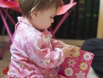 Lilia with her birthday presents
