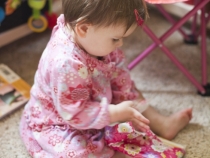 Lilia with her birthday presents