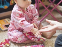Lilia with her birthday presents