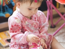 Lilia with her birthday presents