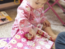 Lilia with her birthday presents