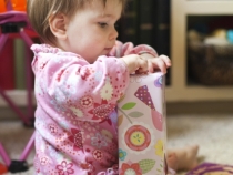 Lilia with her birthday presents