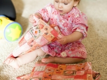 Lilia with her birthday presents