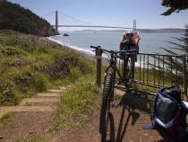 Lilia on the Sulry with the Golden Gate Bridge in the background