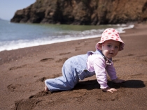 Lilia on the beach at Kirby Cove