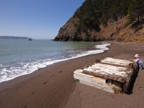 Lilia on the beach at Kirby Cove