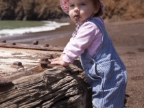 Lilia on the beach at Kirby Cove