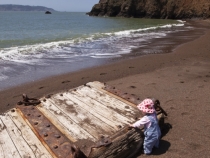 Lilia on the beach at Kirby Cove