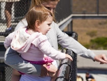 Lilia and Lisa waving to the sea lions