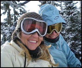 On the chairlift with Cheryl at Sunshine Village