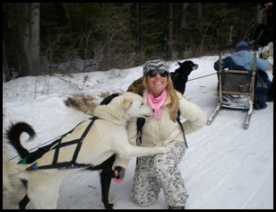 Cheryl meeting her sled crew