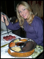 Cheryl about to start cooking