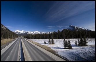 The Trans-Canada Highway as it makes its way through Banff