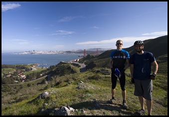 Sam and I with San Francisco and the Golden Gate Bridge in the background