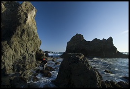 Jarrid negotiating the tide pools