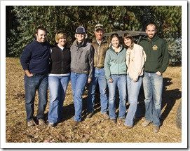 Jeffrey, Andi, Sheila, Mike, Lisa, Michaela and Sam on the ranch