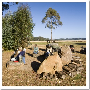 Sitting around the fire pit on the ranch