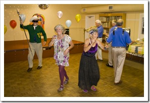 Greg leads the march