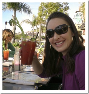 Brooke enjoying a breakfast Bloody Mary