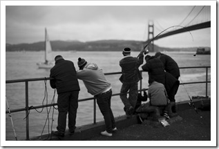 Kids on a fishing camp at Fort Baker