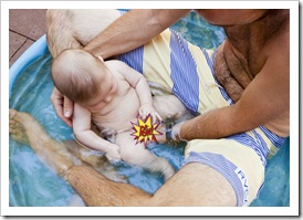Lilia and Sam taking a swim