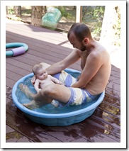Lilia and Sam taking a swim
