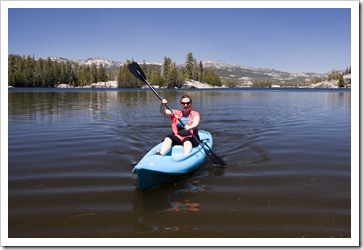 Margot kayaking at Utica Reservoir