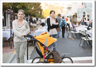 Sarah, Lisa and Lilia on Main Street