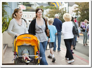 Sarah, Lisa and Lilia on Main Street