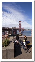 Sarah and Lisa taking some shots of the Golden Gate Bridge