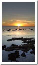 Sunset from our campsite north of Pago