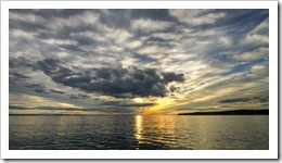 Brilliant sunset over the mainland from Manta Ray