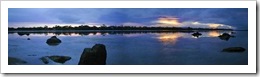 Sunset over the lagoon in front of our campsite in Coles Bay (all credit to Lisa on this one...)