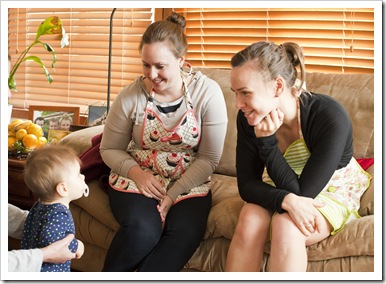 Lilia saying hello to Margot and Sophie