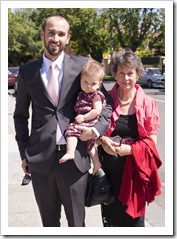 Granny Jenni, Sam and Lilia at the wedding