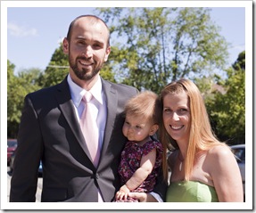 Lisa, Lilia and Sam at the wedding