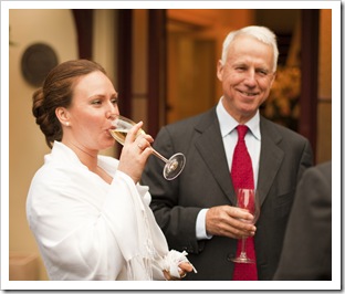 Margot enjoying some champagne