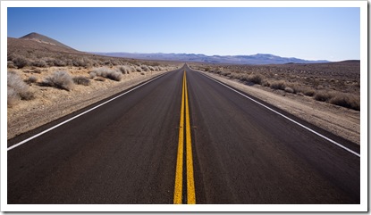 Endless blacktop near Walker Pass