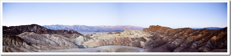 Moonlit Panamint Range and Golden Canyon from Zabriskie Point