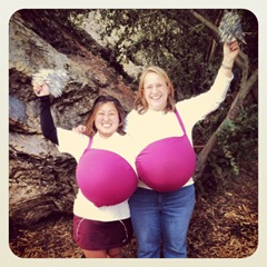 Cheer squad on our way through north Berkeley on day two