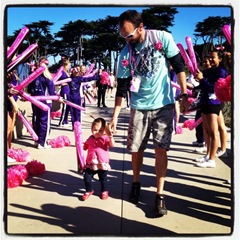 Lilia escorting Sam through one of the cheer stations on day three
