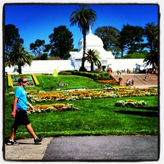 Kevin walking through Golden Gate Park on day three